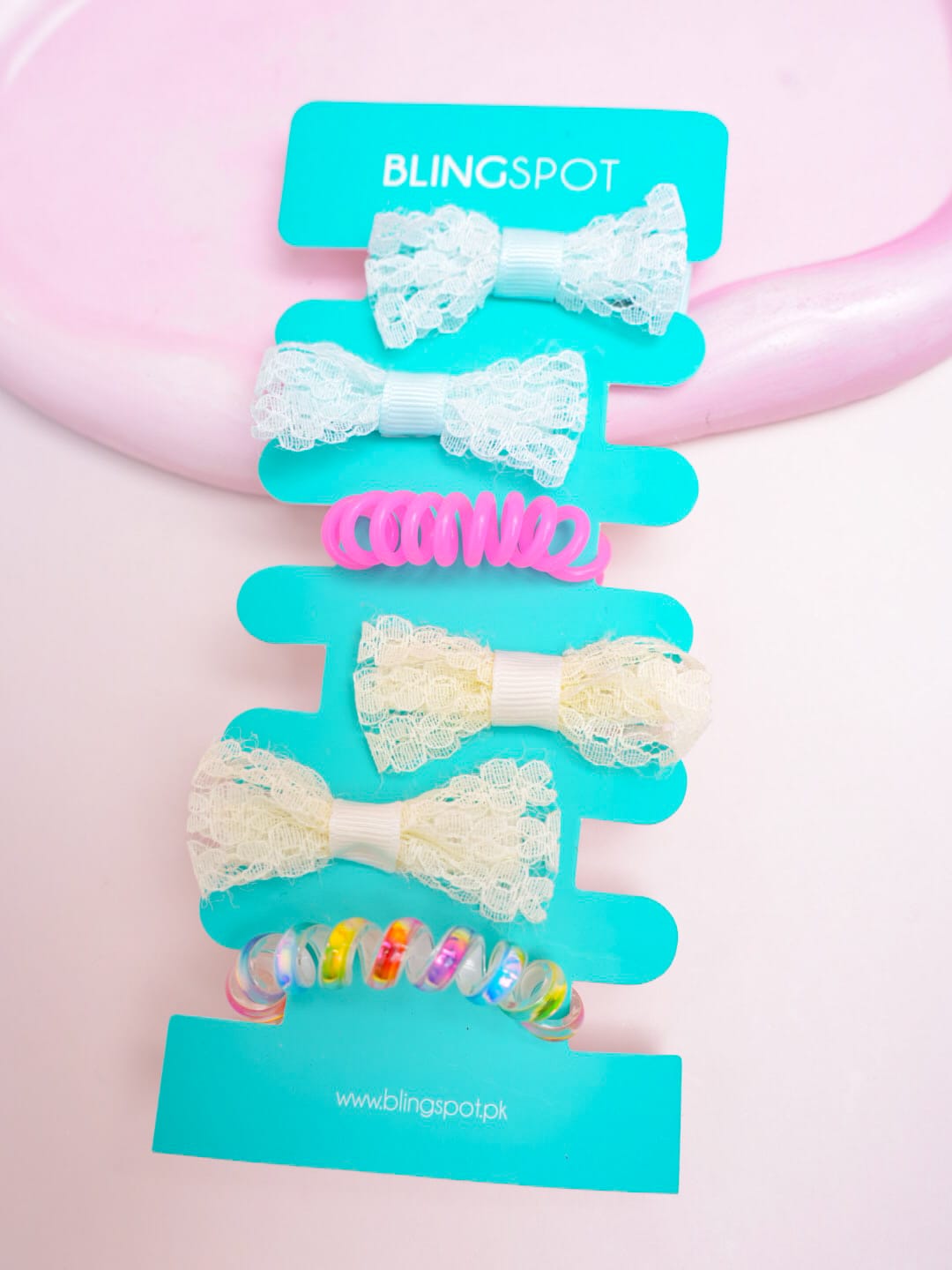 Pastel Bow Clips &amp; Hair Ties - Hair Accessories Style 26