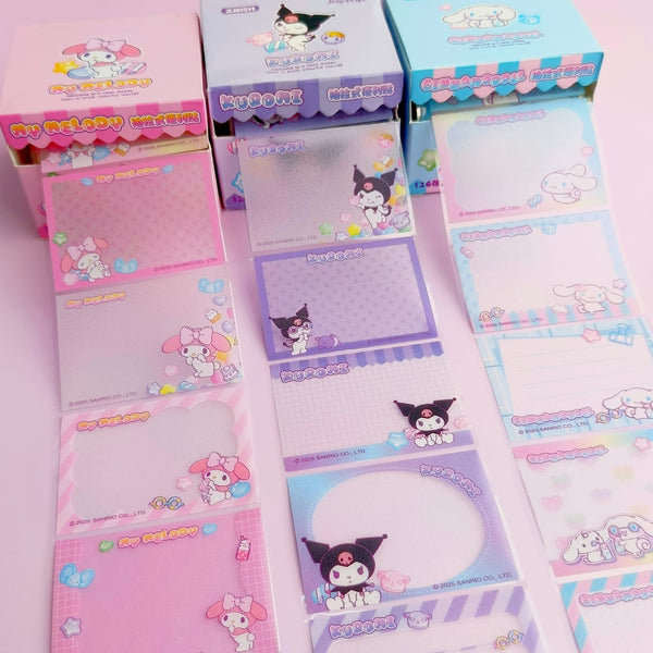 Sanrio Character Transparent Premium Post It Notes  - Sticker Roll Box ( 126 Stickers )
