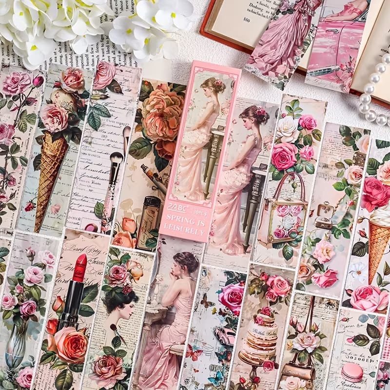 Spring Is Leisurely Floral Series - Bookmark Set Of 30