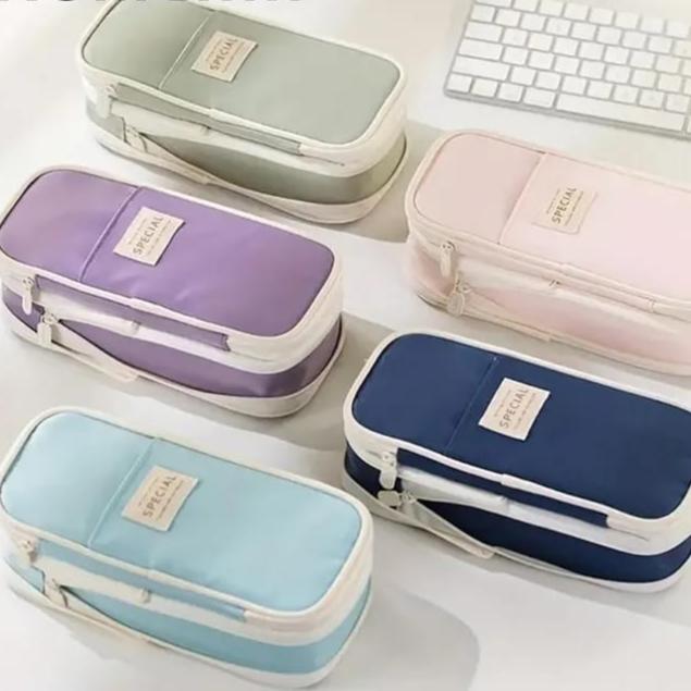 Macaron Color Stationery Organizer - Zipper Pouch