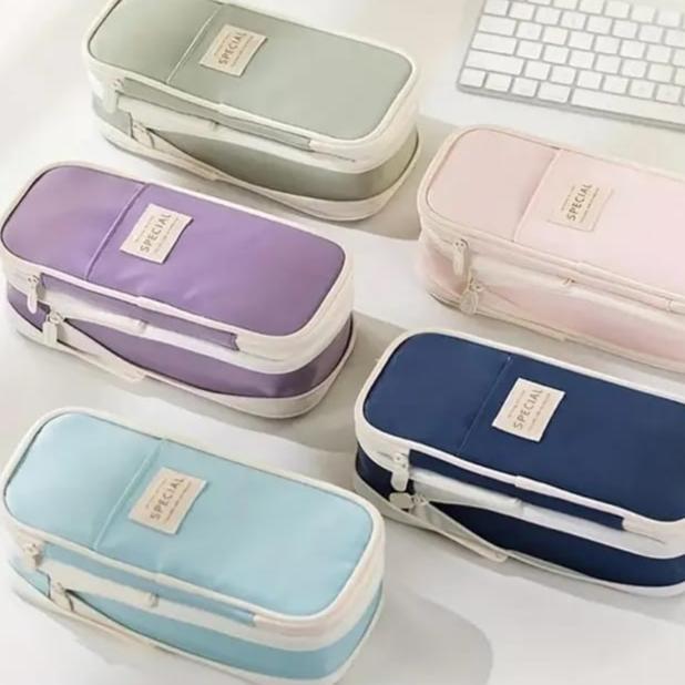 Macaron Color Stationery Organizer - Zipper Pouch