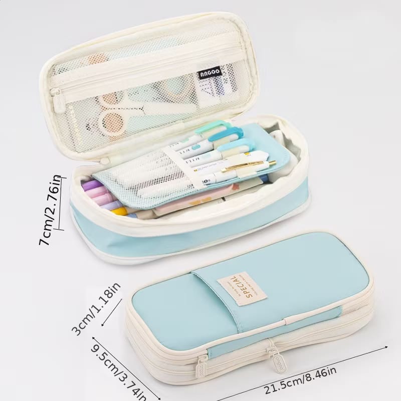 Macaron Color Stationery Organizer - Zipper Pouch