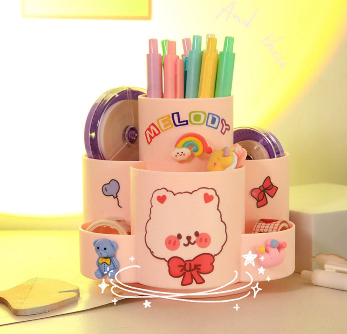 Soft Colors Rotary -  Pen Holder / Desk Organizer