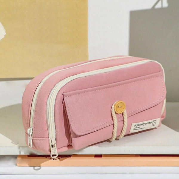 Study Hard Series Stationery Organizer Pink - Zipper Pouch