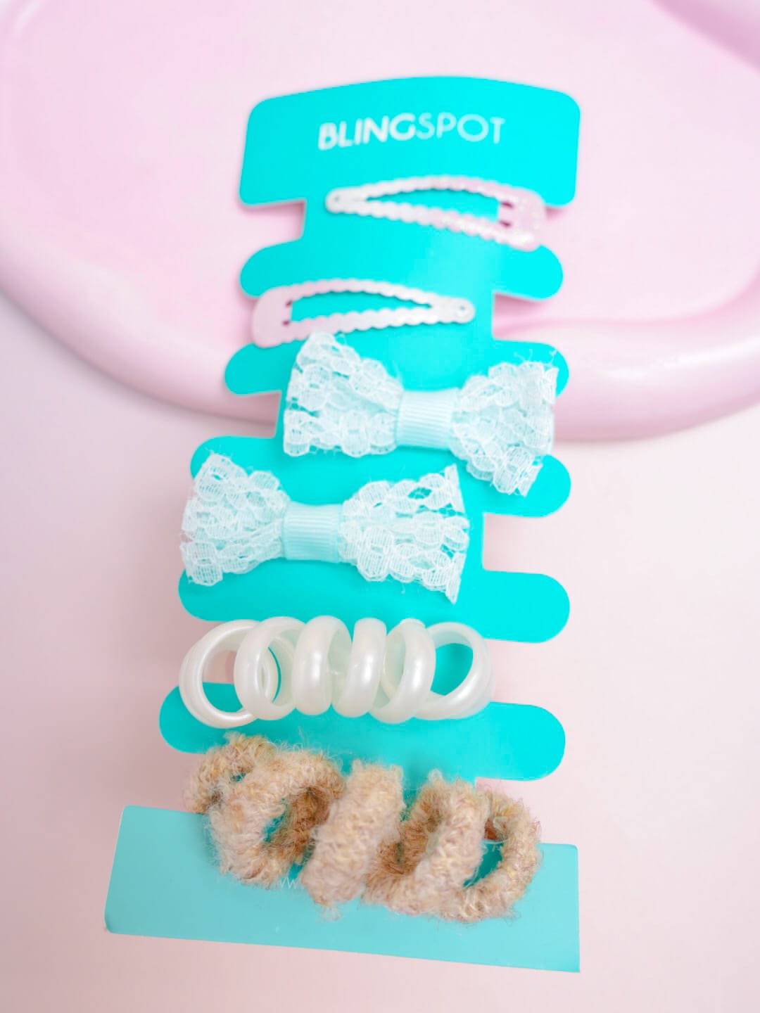 Pastel Bow Clips &amp; Hair Ties - Hair Accessories Style 17
