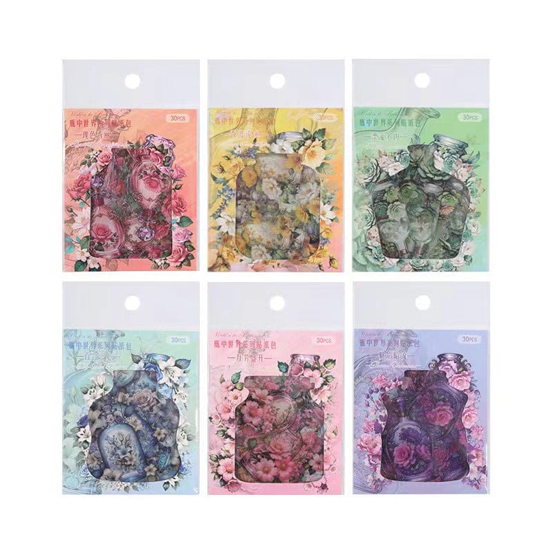 Retro Floral Jar - Sticker