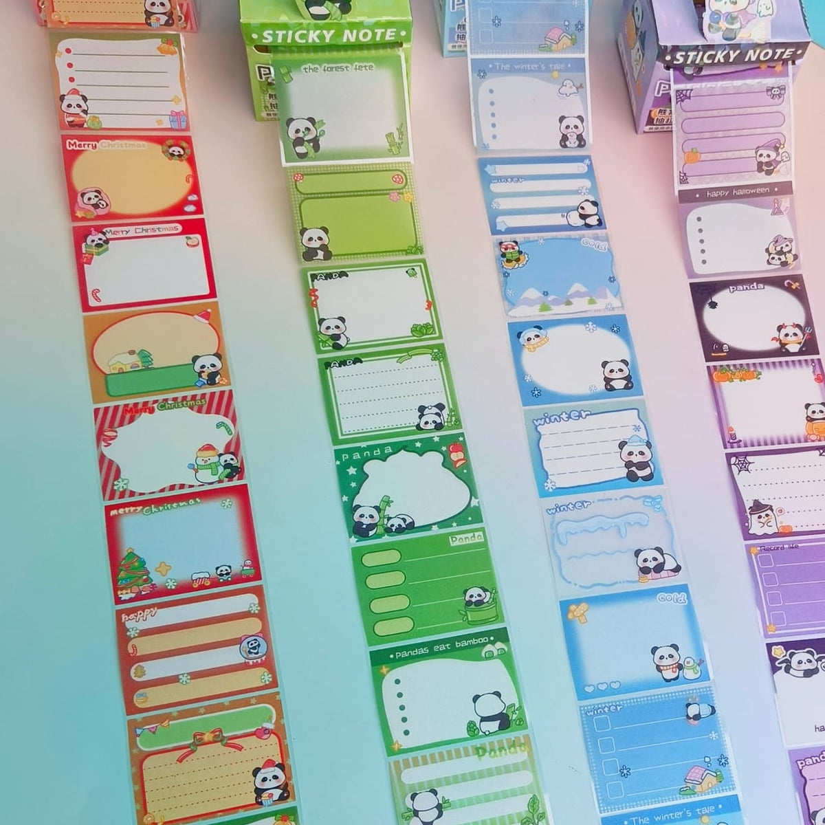 Cute Panda  Post It Notes  - Sticker Roll Box