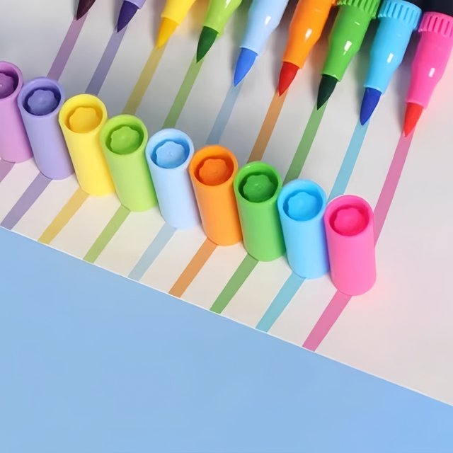 Soft Head Double Tip ( 2in 1 ) Markers Set Of 12 / 24 / 36