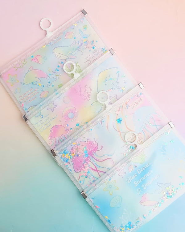 Magical Sea Animals  Sequin Star - Pouch