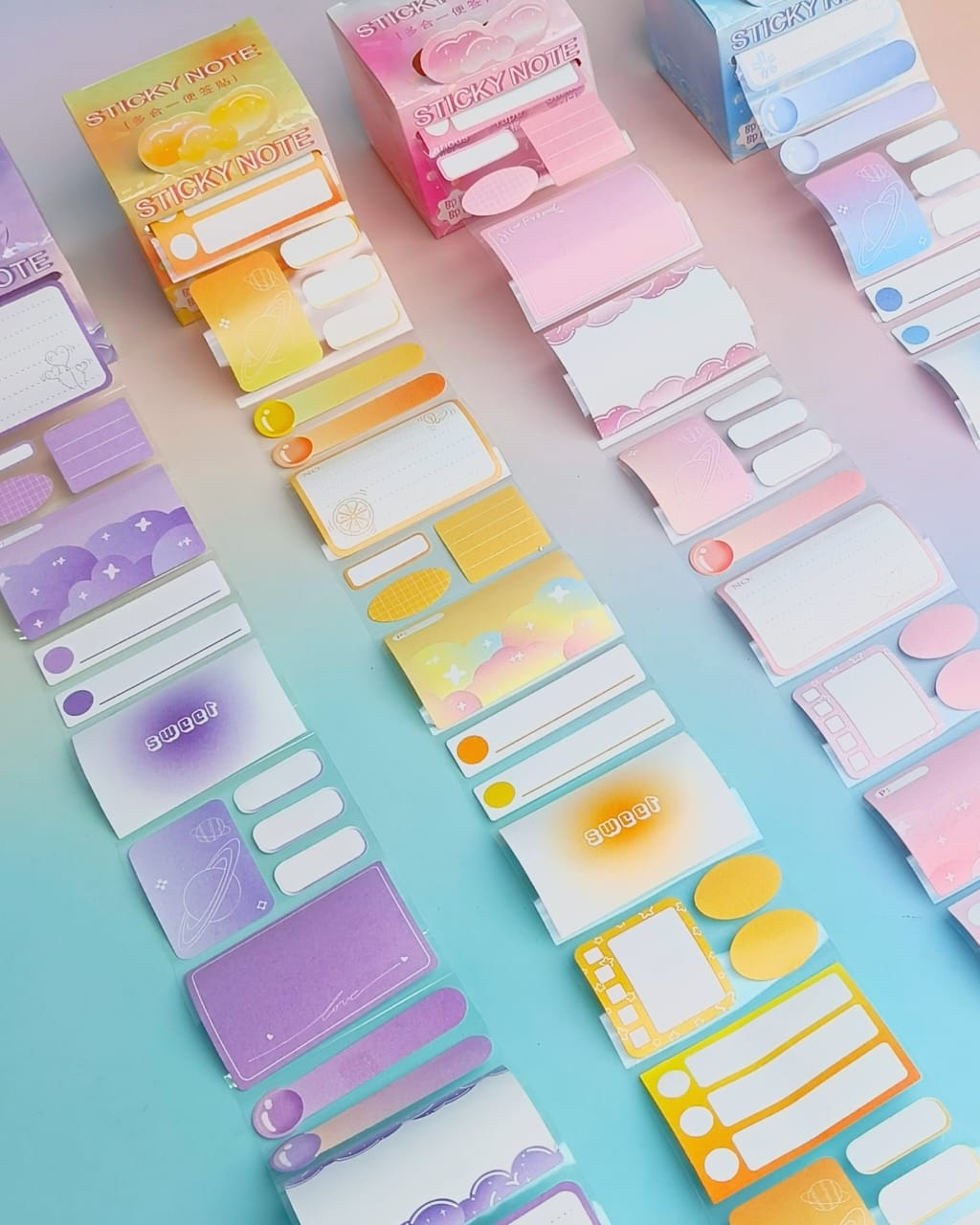 Candy Color Post It Notes  - Sticker Roll Box
