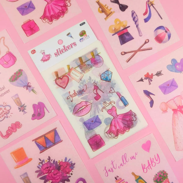 Girl Fashion Decoration - Stickers Set Of 6 Sheets