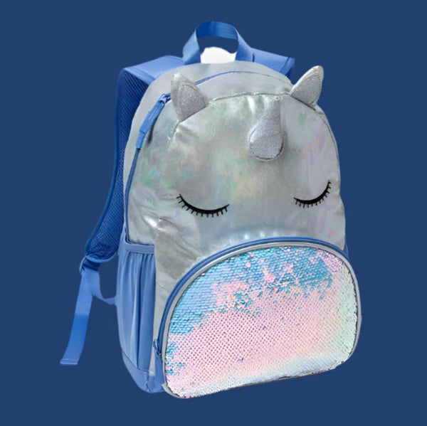 Sequin Unicorn Blue  - Backpack