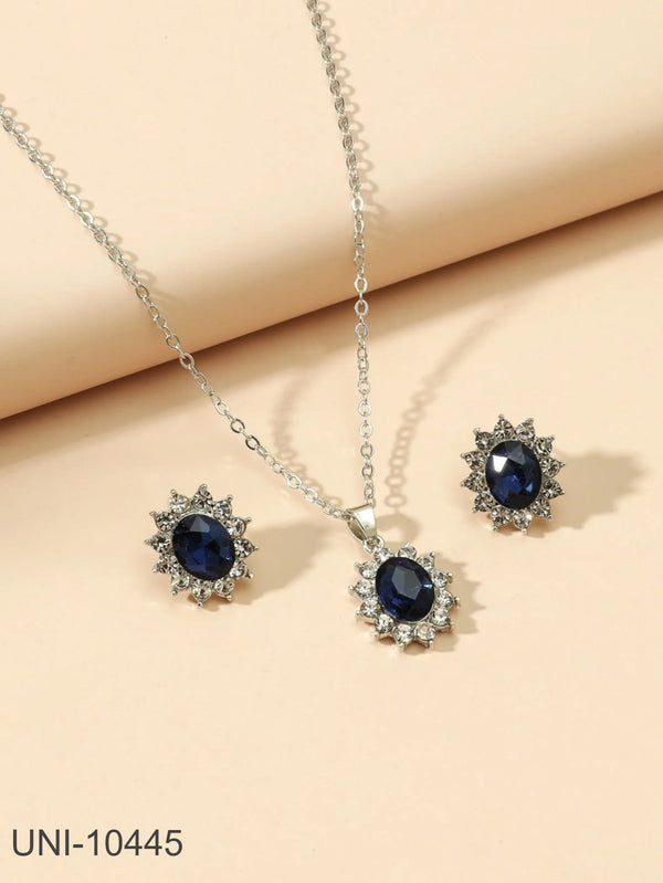 Crystal Diamond  Silver - Jewelry Set