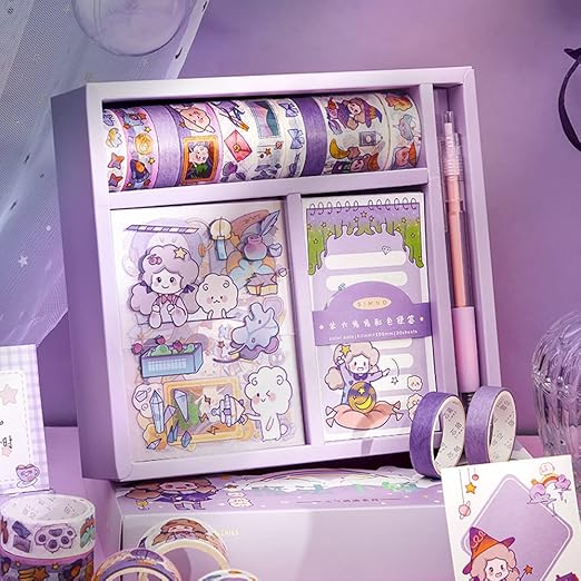 Kawai Girl Witch Purple - Stationery Gift Set