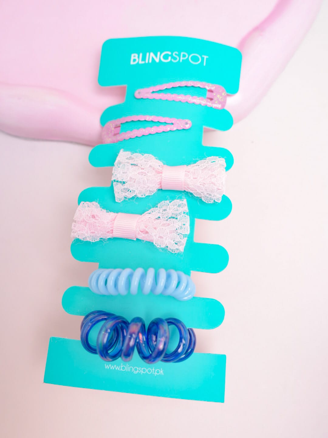 Pastel Bow Clips &amp; Hair Ties - Hair Accessories Style 8