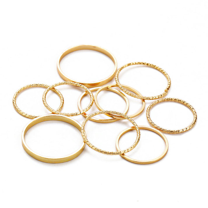 Simple Gold - Ring Set Of 10