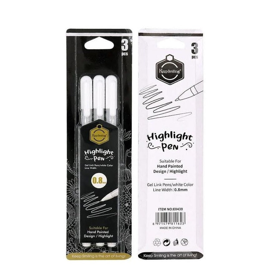 White Ink Gel Pen Set of 3