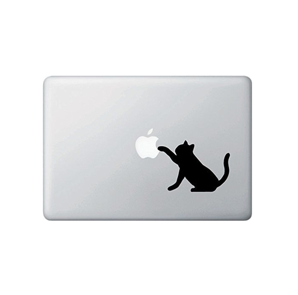 Cat Touch The Apple MacBook - Decals