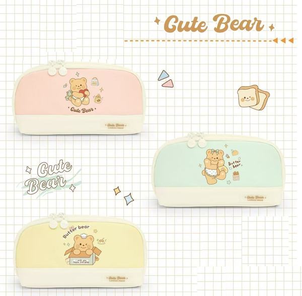 Butter Bear Premium Zipper Pouch - Large Pouch