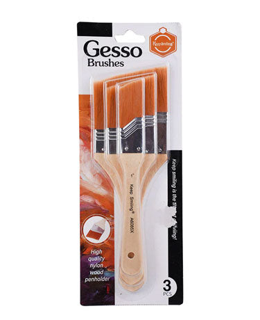 Keep Smiling Artist Gesso Chisel Brush Set of 3