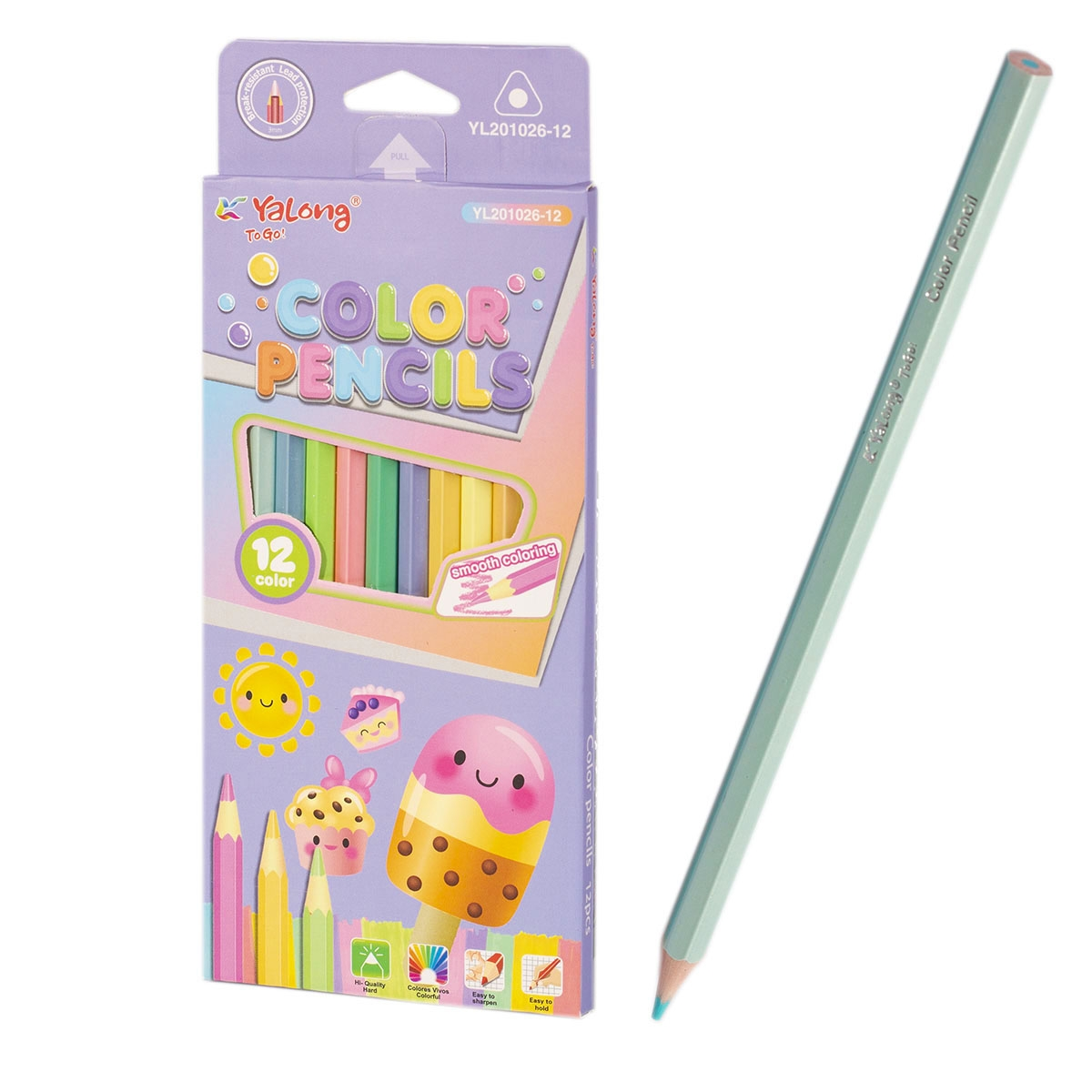 Yalong Delicious Sweet Pastel Pencils Colors - Set Of 12