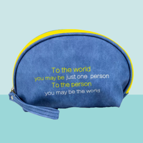 Quotes Blue Make up Pouch - Style 1