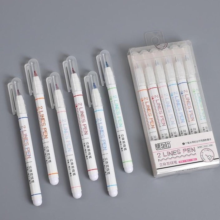 Double Lined - Pen Set Of 6