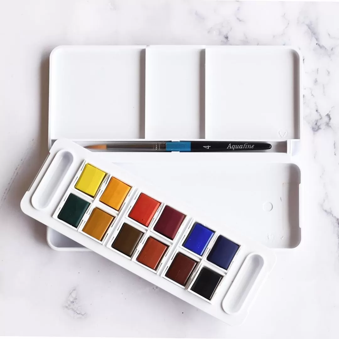 Daler Rowney - 12 half pan Aqua Fine Travel Set of 12