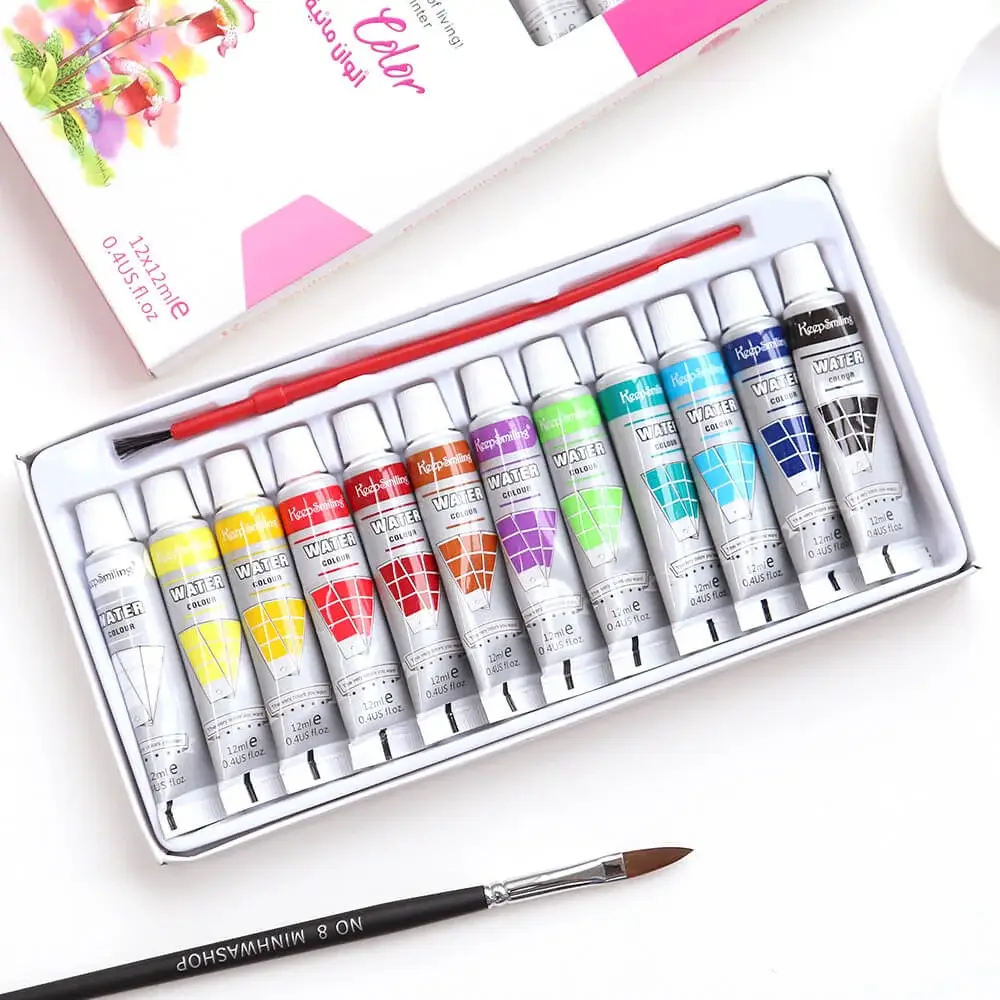 Keep Smiling Watercolor Painting Colors Set Of 12