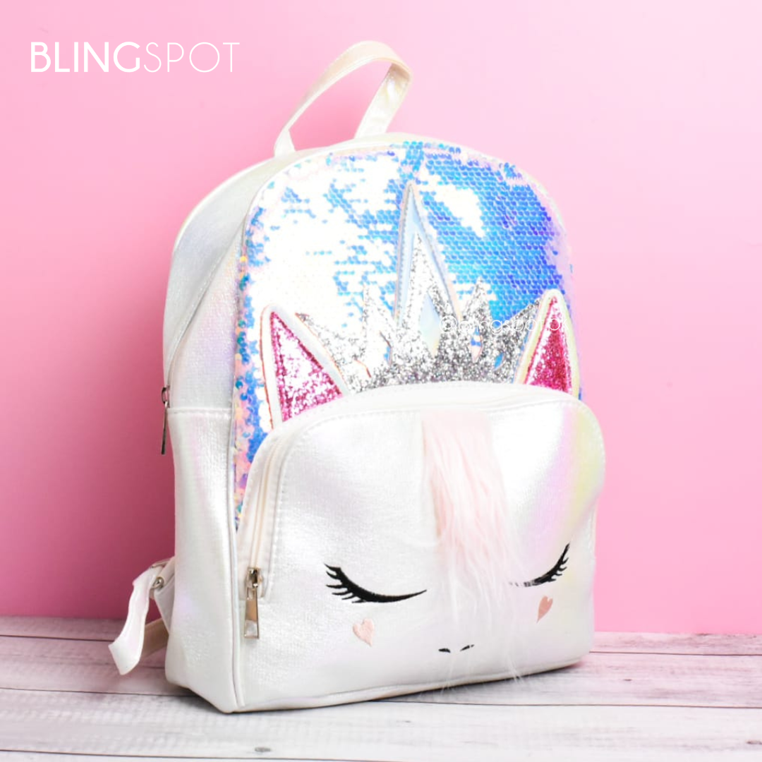 Dream Unicorn Sequin White Backpack - Style 2