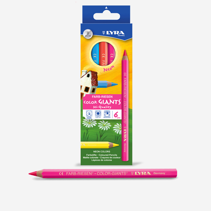 Lyra Giant Neon Color Pencils Set Of 6