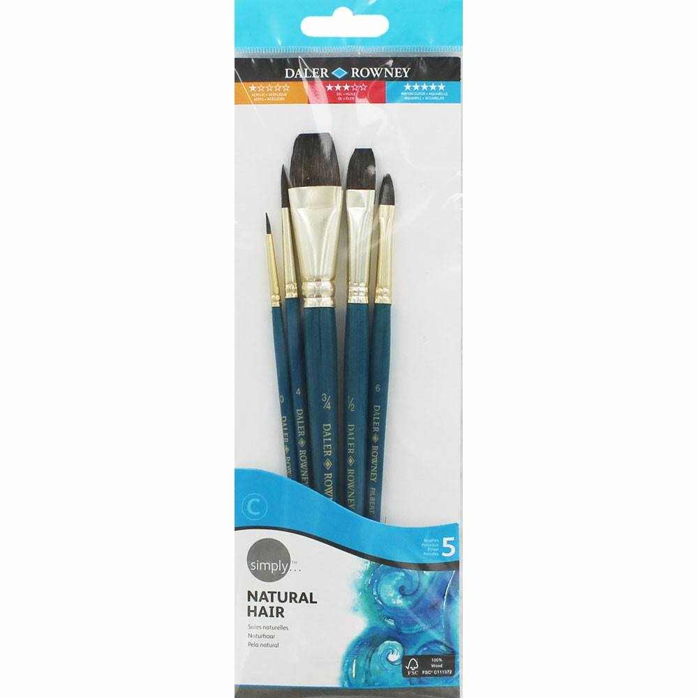 Daler Rowney - Simply brush set acrylic 5pcs