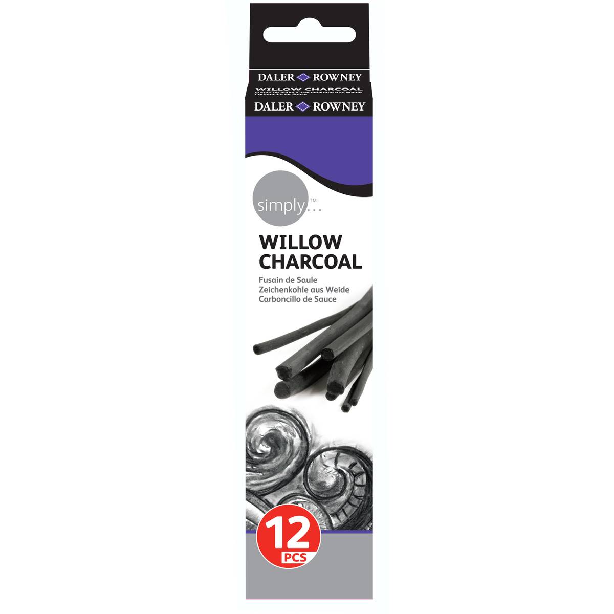 Daler Rowney - Simply charcoal 12 stick assorted