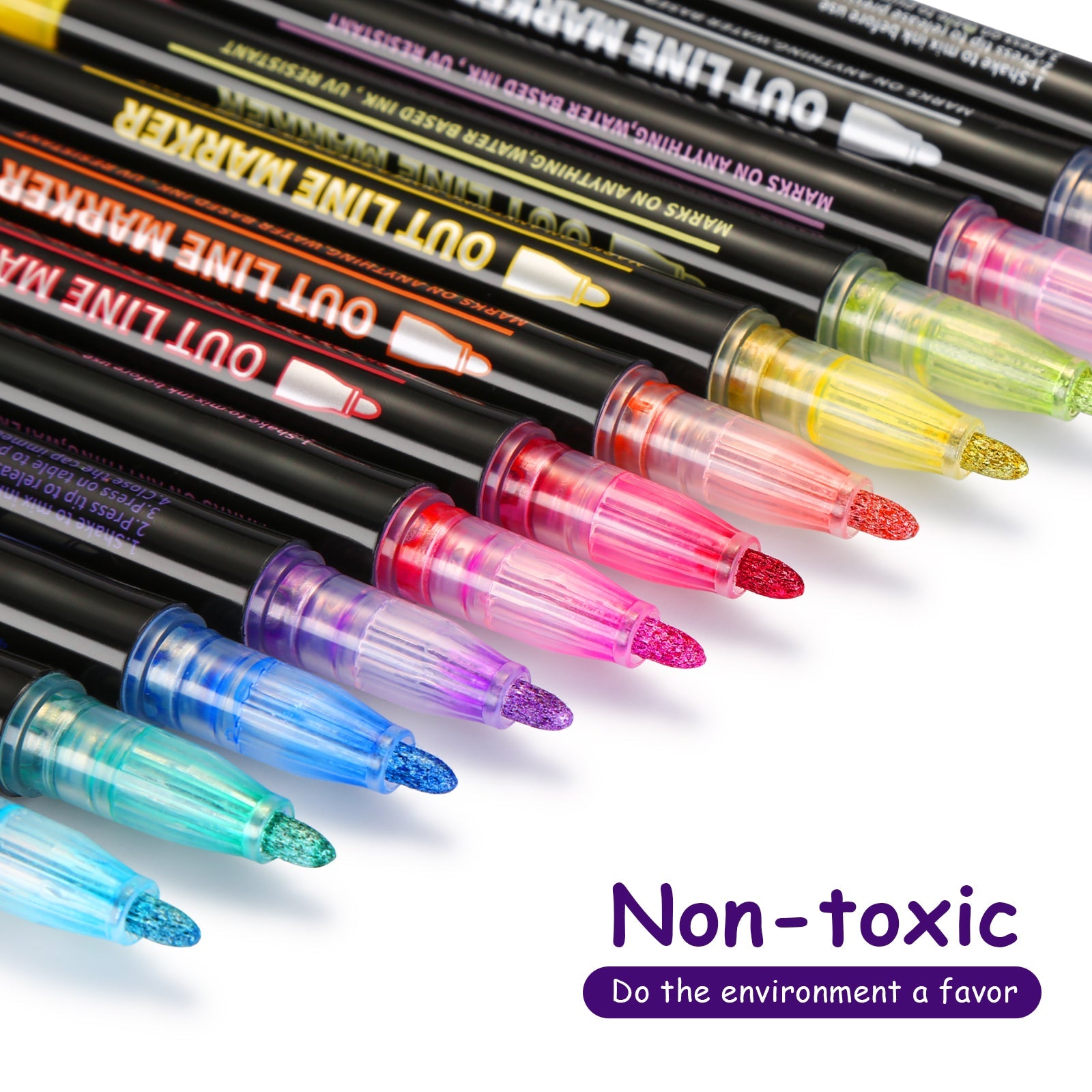 GUANGNA Neon Gel Pen 12 18 Colors Metallic Glitter Pen Highlighter Marker  Pen for Journal Scrapbook Diary DIY Stationery