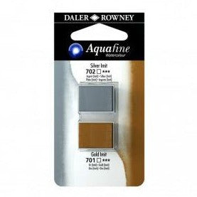 Daler Rowney - Aquafine Watercolor Gold + Silver set of 2 pans