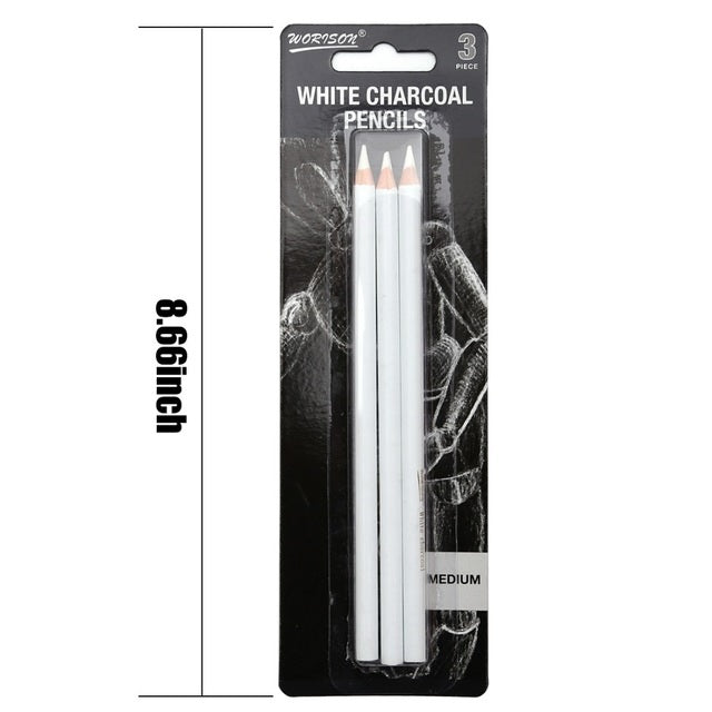 Charcoal White Pencils Set Of 3
