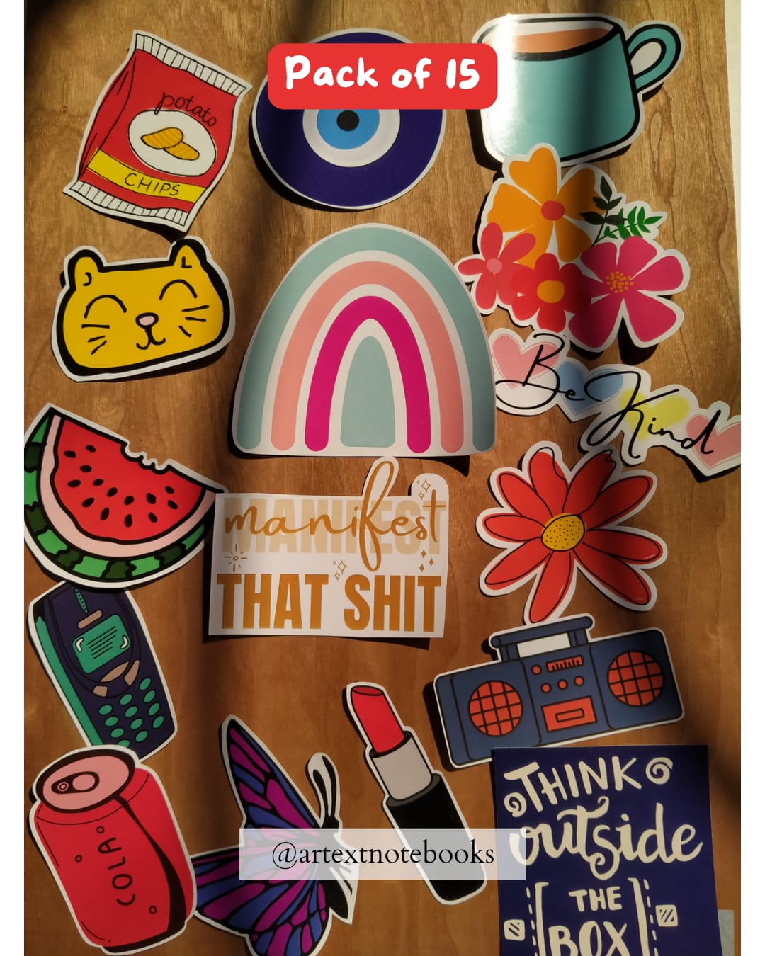 Vinyl Stickers Style 1 ( Pack of 15 )