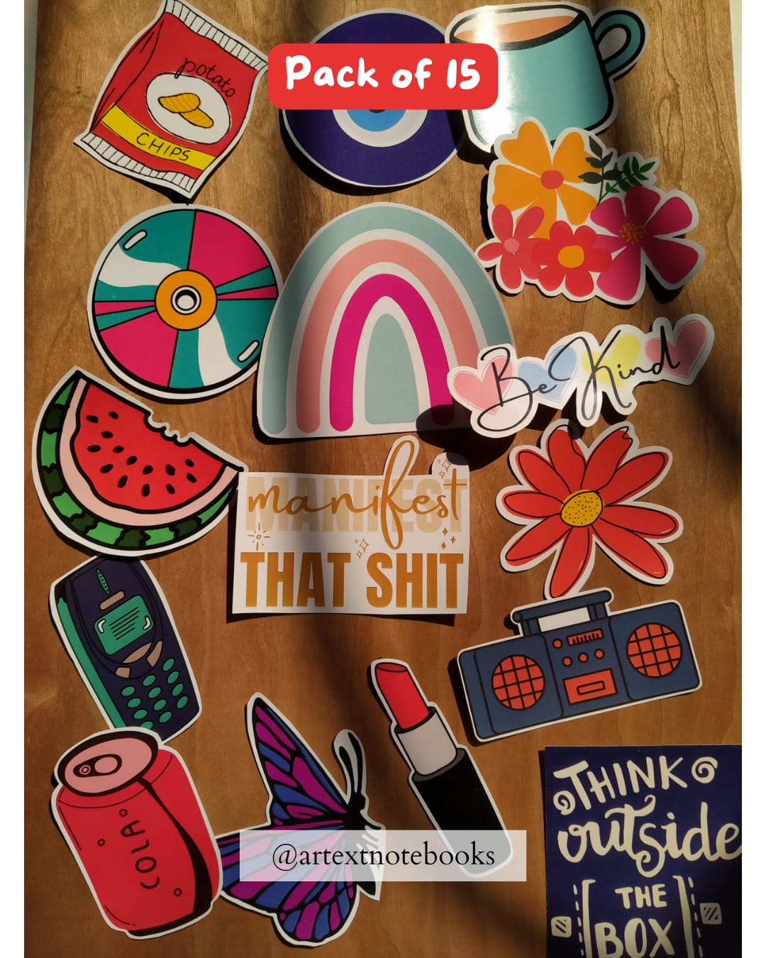 Vinyl Stickers Style 2 ( Pack of 15 )