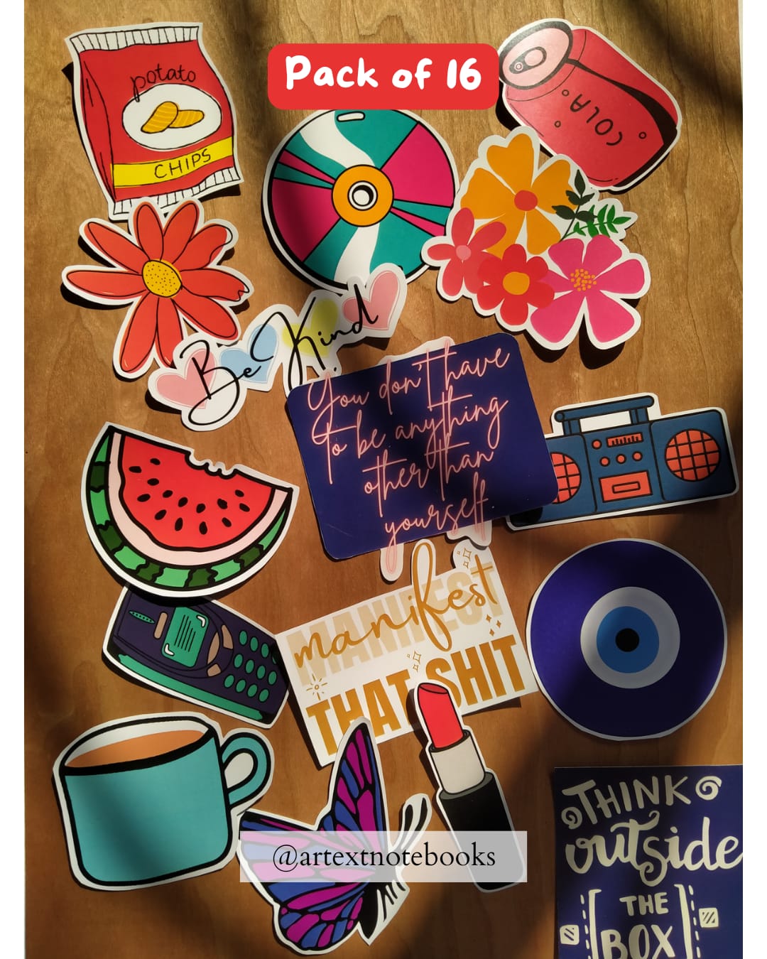 Vinyl Stickers Style 1 ( Pack of 16 )