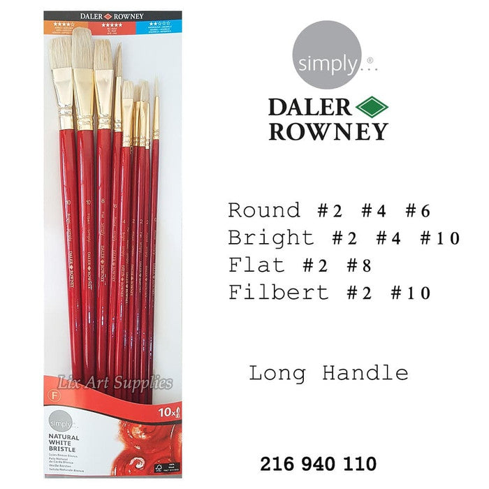 Daler Rowney - Simply brush set acrylic 10pcs