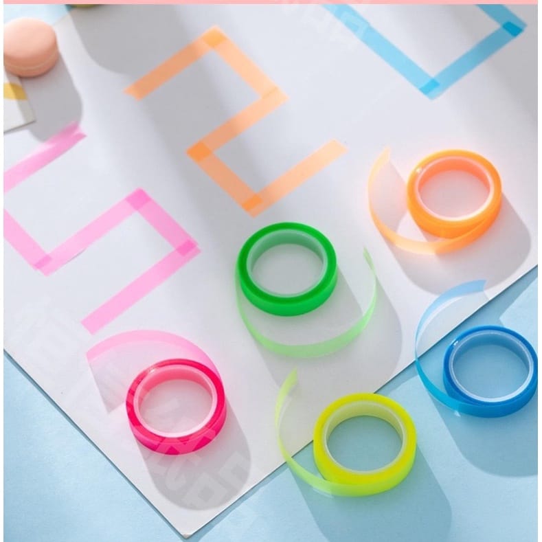 Translucent Highlighter Washi Tape Set Of 5