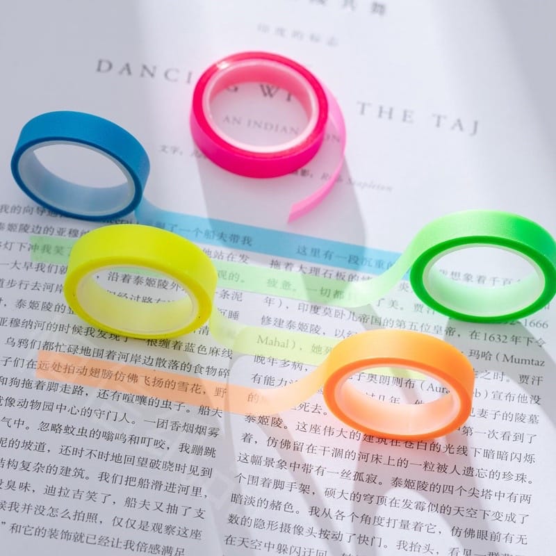 Translucent Highlighter Washi Tape Set Of 5