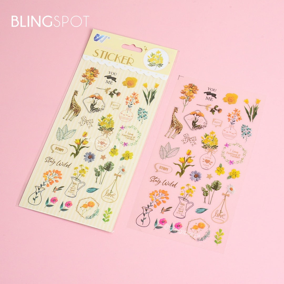 Yellow Floral - Stickers