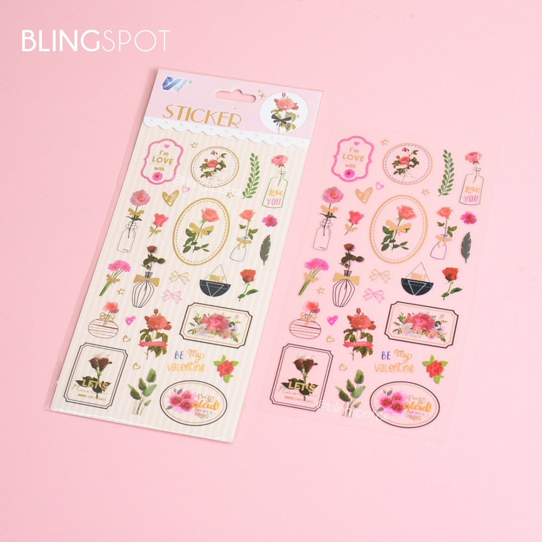 Pink Floral  - Stickers