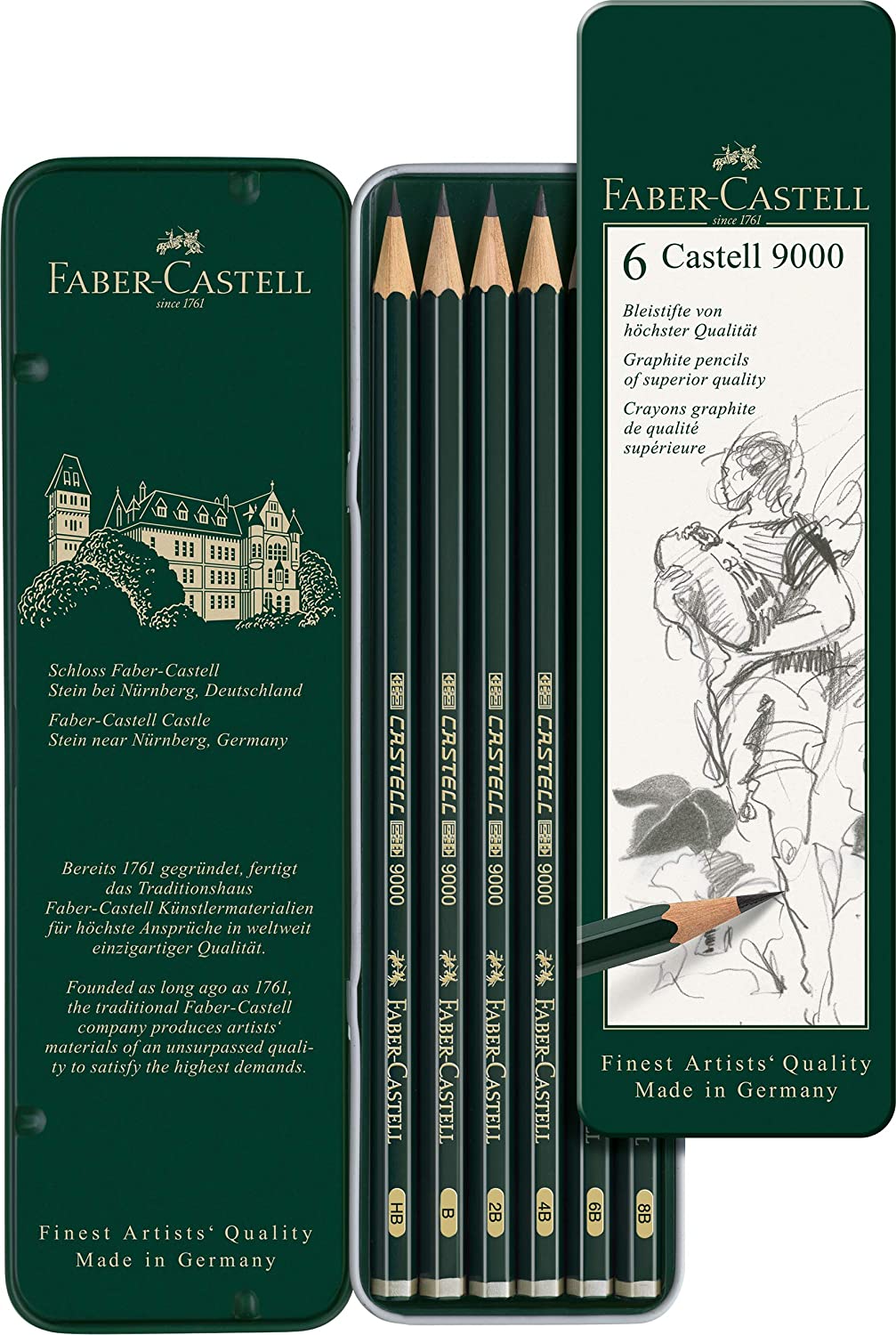 Faber Castell Castell 9000 Graphite Pencil Set of 6