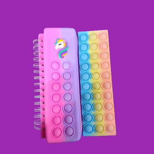 Rainbow Unicorn Pop It Pouch With - Journal