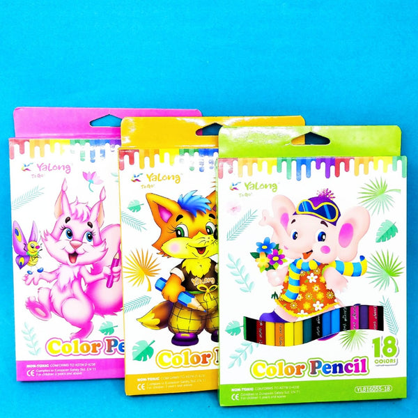 Yalong Color Pencil Set of 18 - Cute Animals