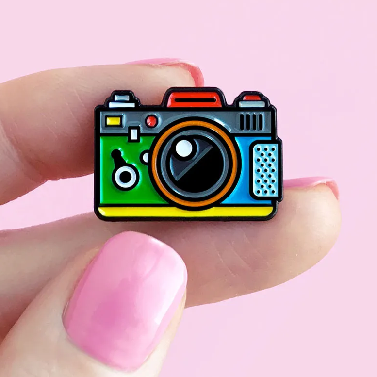 Retro Camera Enamel Pin The Blingspot Studio