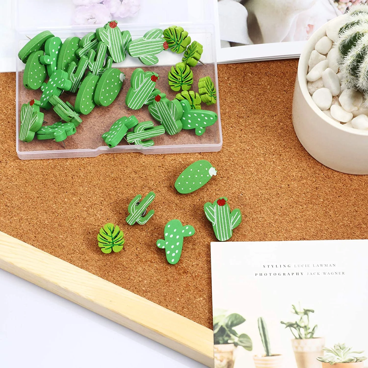 Tropical Cactus & Leaf - Push Pins Set