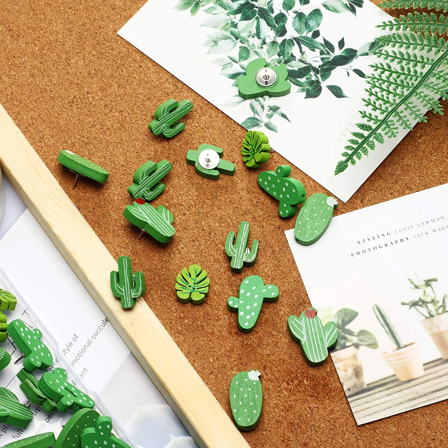 Tropical Cactus & Leaf - Push Pins Set